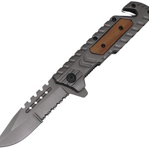 Linerlock Rescue Knife Grey