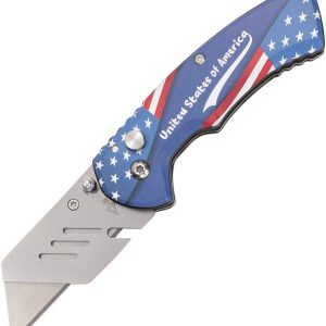Utility Button Lock Blue Flag