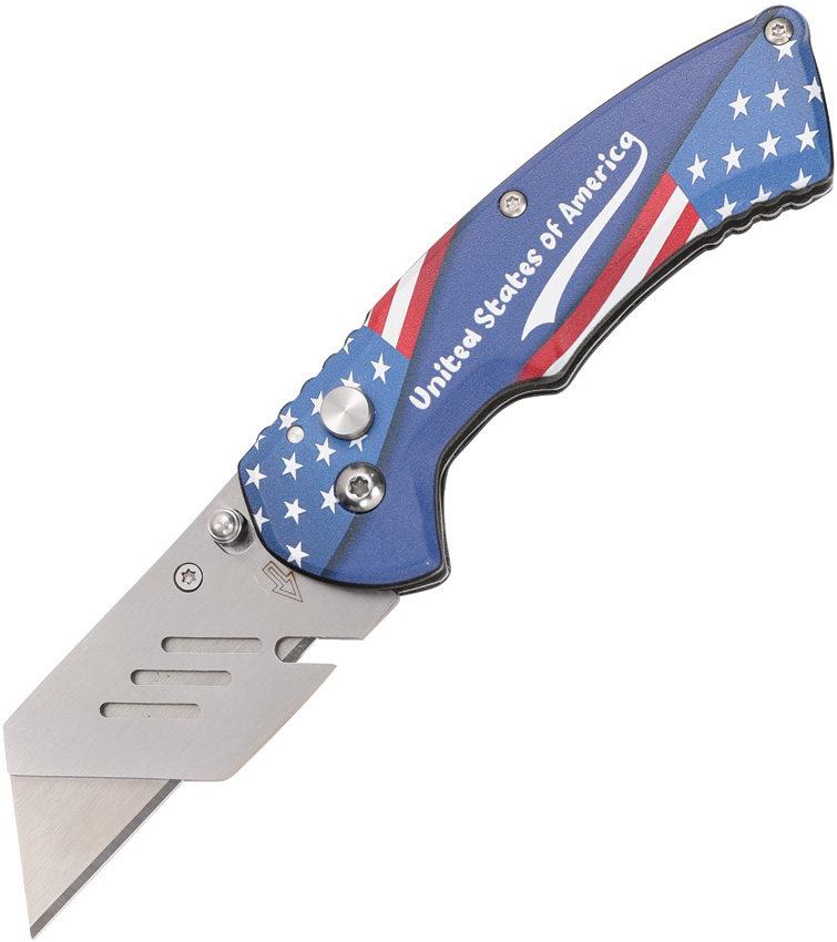 Utility Button Lock Blue Flag