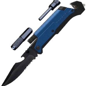 Linerlock A/O Rescue Knife Blu