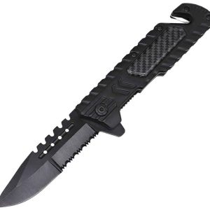 Linerlock Rescue Knife Black
