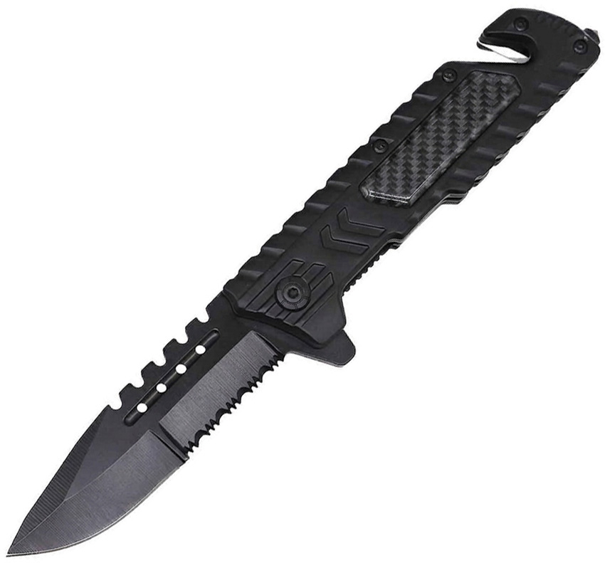 Linerlock Rescue Knife Black