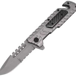 Linerlock Rescue Knife Grey